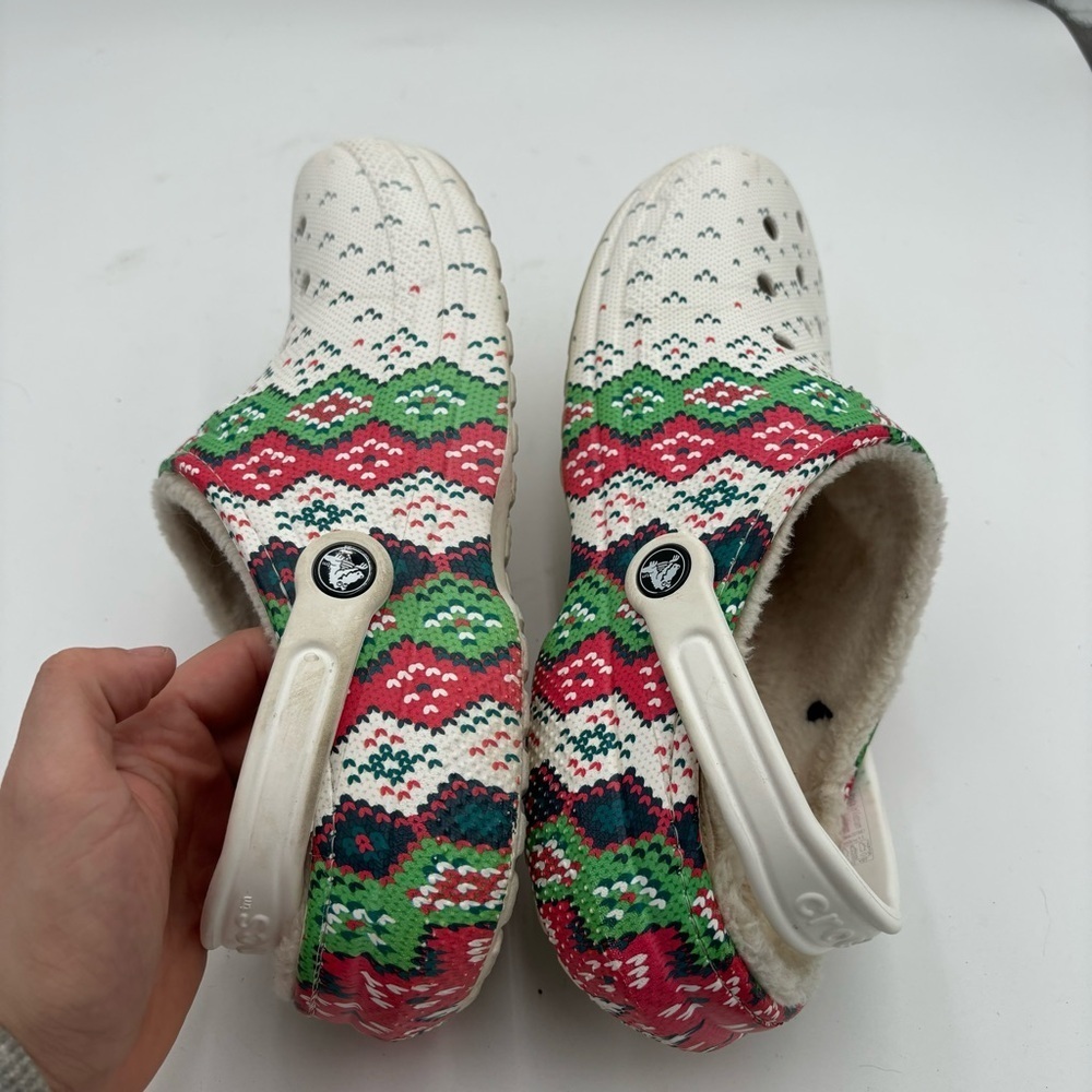 Christmas Classic Clogs Holiday Lined Winter ugly sweater W11/M9 charms - Picture 10 of 11